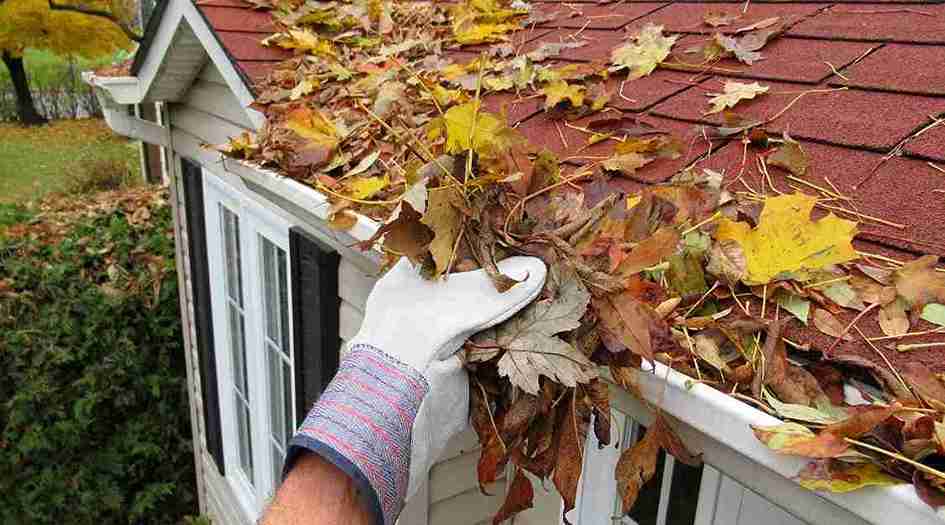 Dallas home remodeling professionals performing gutter maintenance on Arlington residence