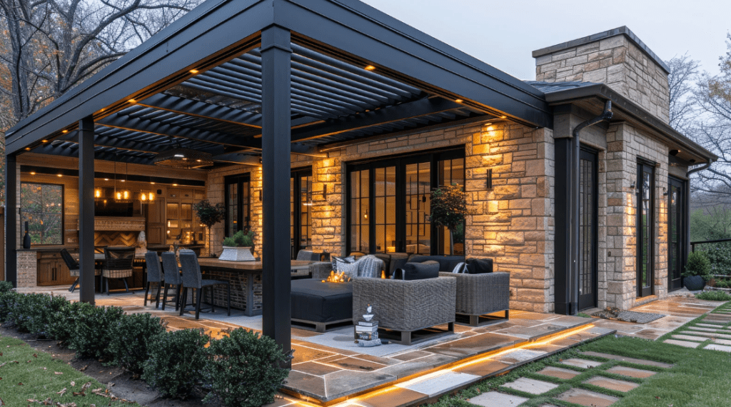 Covered patio extension by Dallas home remodeling company